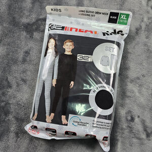 32 Degrees Heat Kids XL 16/18 Thermal Base Layer Set Black